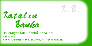 katalin banko business card